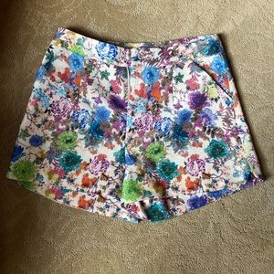 High waisted floral shorts